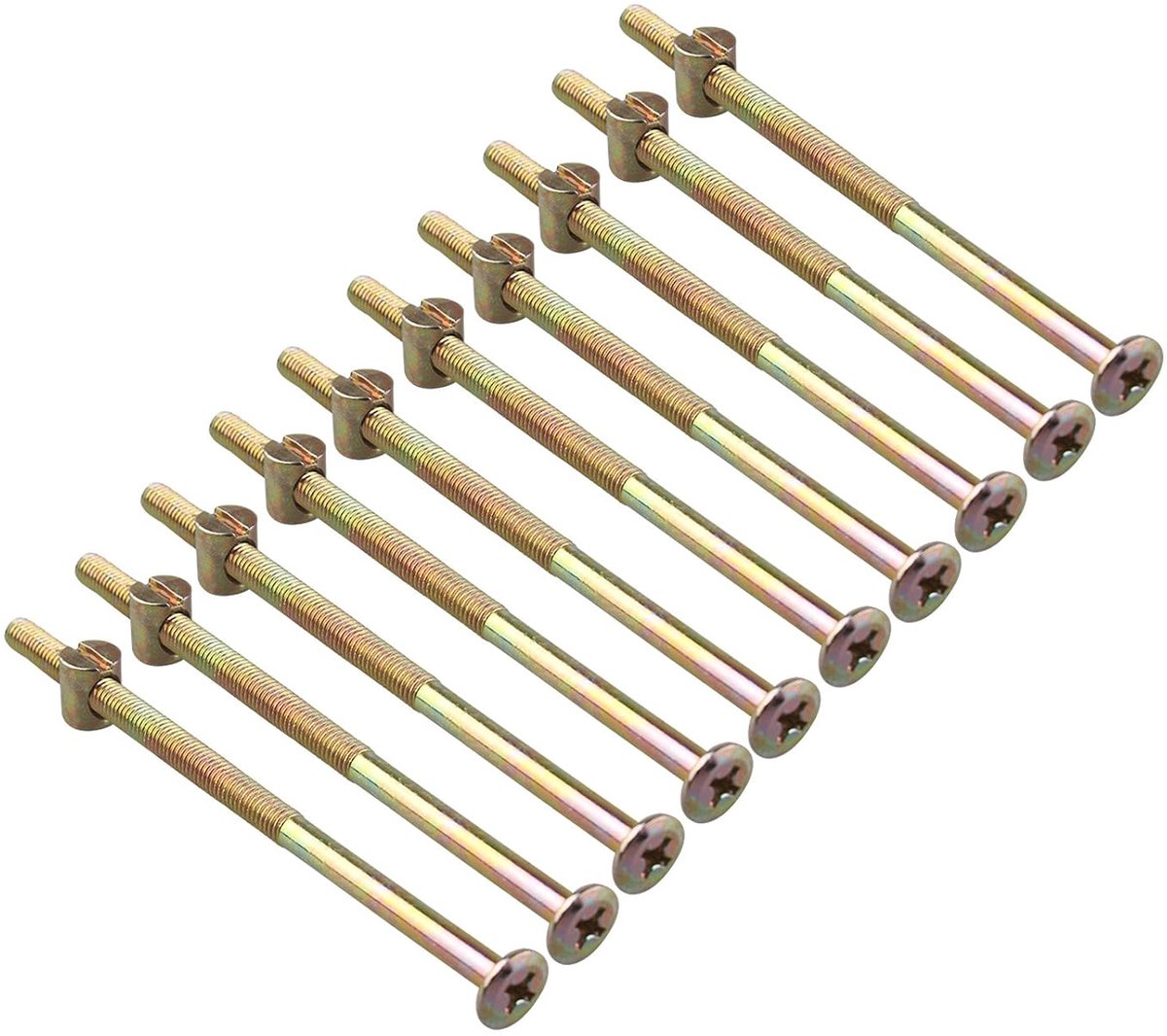 Inbusschroef met sleufmoer, M6, voor meubels, kinderbed, houten bed, stoel, 10 stuks M6*120MM