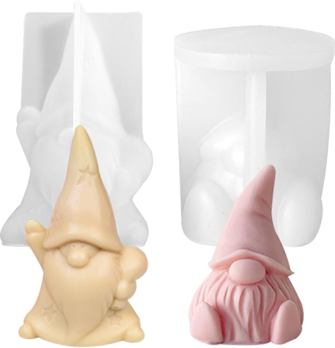 Siliconen mal Kerstmis, 2 stuks siliconen mal elfen, siliconen vormen dwergen epoxyhars DIY, kerst hars siliconen mal, kerstcadeau kerstmis verjaardag familie vrienden