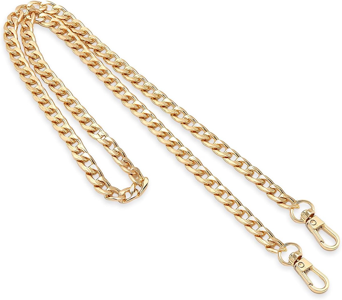 Zakketting, gouden ketting, voor tas, stabiele zakhengsel, compatibel met alle standaardtassen (handtas, schoudertas, rugzak)