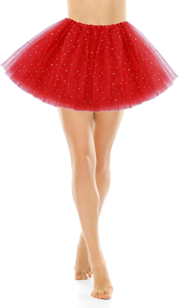 Tütu tule rok voor dames met paillettensterren, grasgroen, 3-laags tule, balletrok, retro jaren 80-outfit, dames, blazenrok, tutu voor carnaval, kostuum, feestaccessoires, dans, hardlopen,