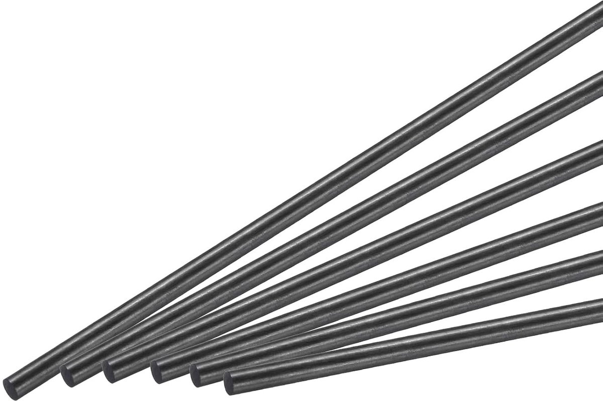Koolstofvezelstang, 4,5 mm x 150 mm koolstofvezelstaaf voor RC-vliegtuig, doe-het-zelf handwerk, draakvleugelbuis, quadcopter armreparatie verpakking van 8 stuks