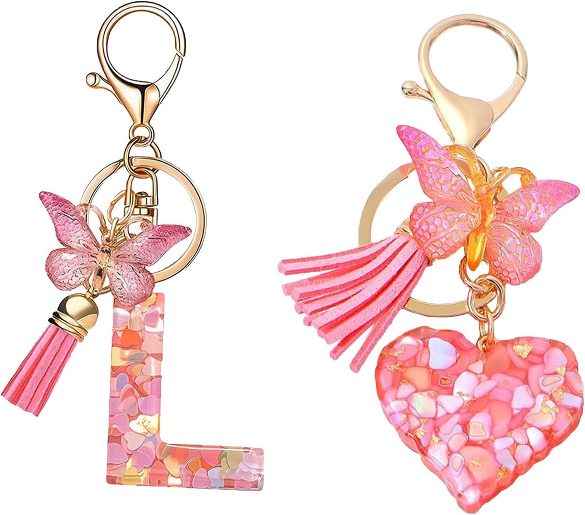 2 stuks sleutelhangers letter meisje hanger sleutel bubbelletter sleutelhanger alfabet en hart sleutelhanger schattig hart sleutelhanger voor portemonnee handtassen