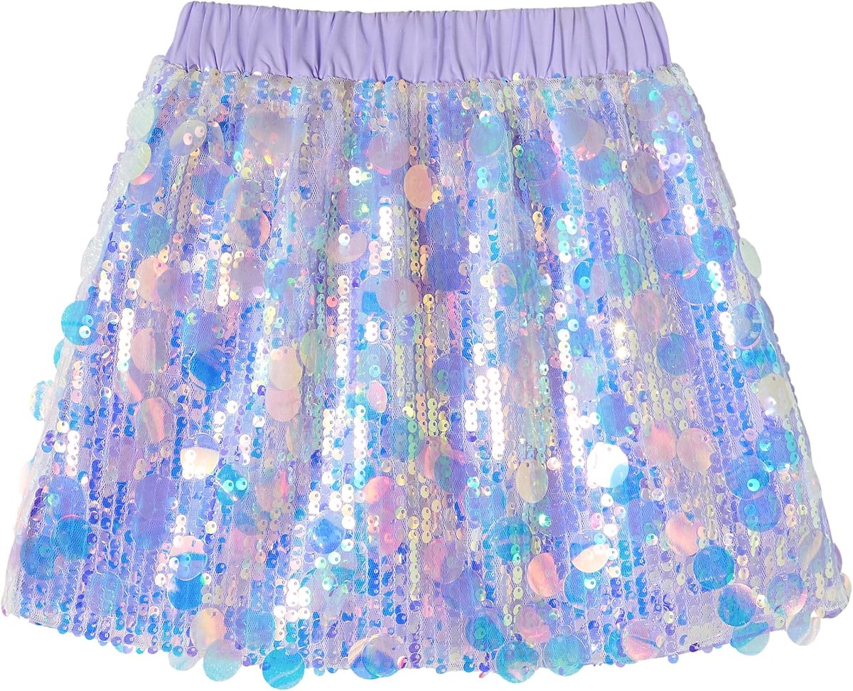 Modieuze paillettenrok voor meisjes, glinsterende pailletten, mini-rok, dans, verjaardag, prinses, feest, kinderen, rok voor meisjes