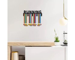 ODIS-WH0037-059-EU21 Running Atleet Medaille Houder Metalen Medailles Hanger Display Stand Display Frame Rack Wandmontage Decor voor Medalist Voetbal Gymnastiek Marathon Meer dan 59