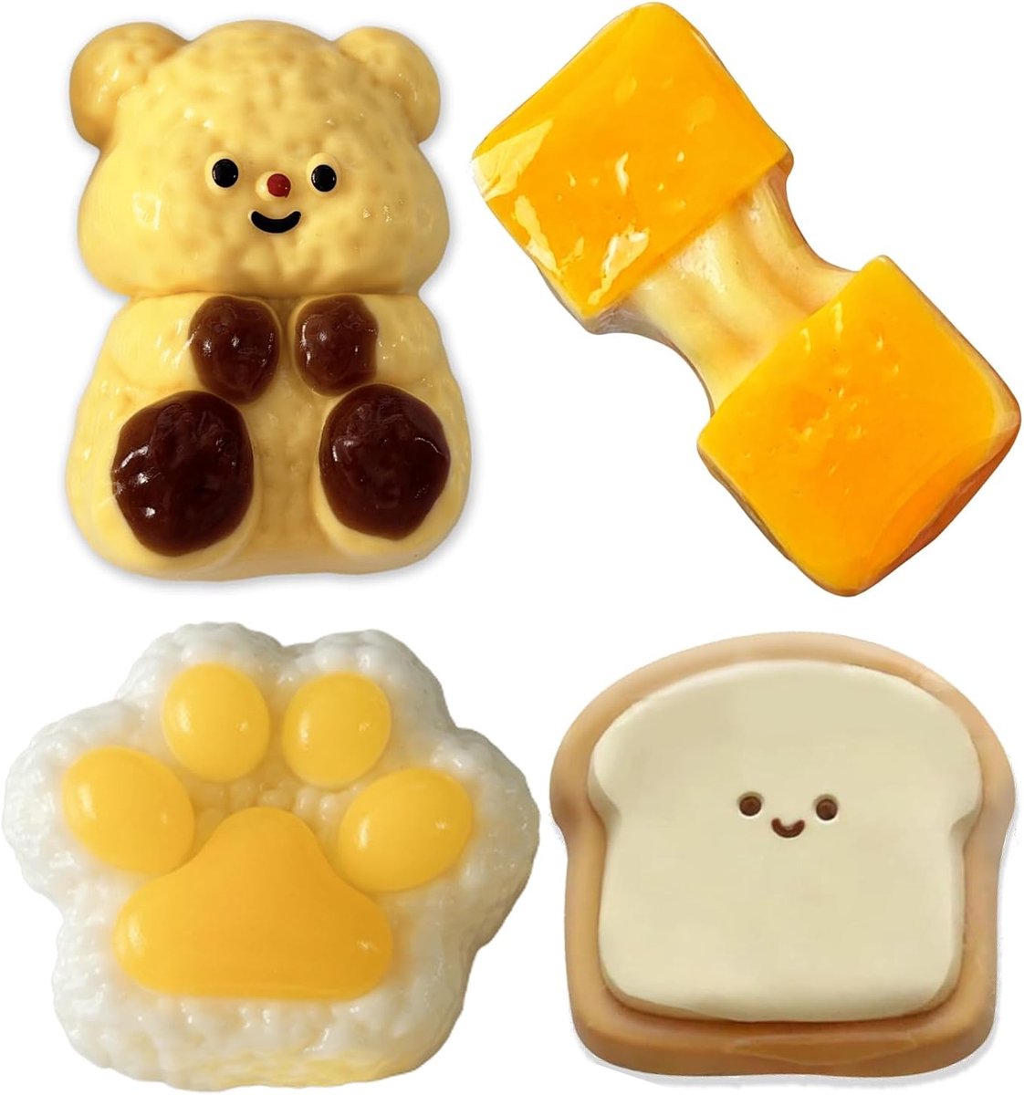 4 stuks squishy speelgoed, anti-stress-speelgoed, Taba Squishes Fidget Toy, cadeau voor verjaardag, knijp voor volwassenen