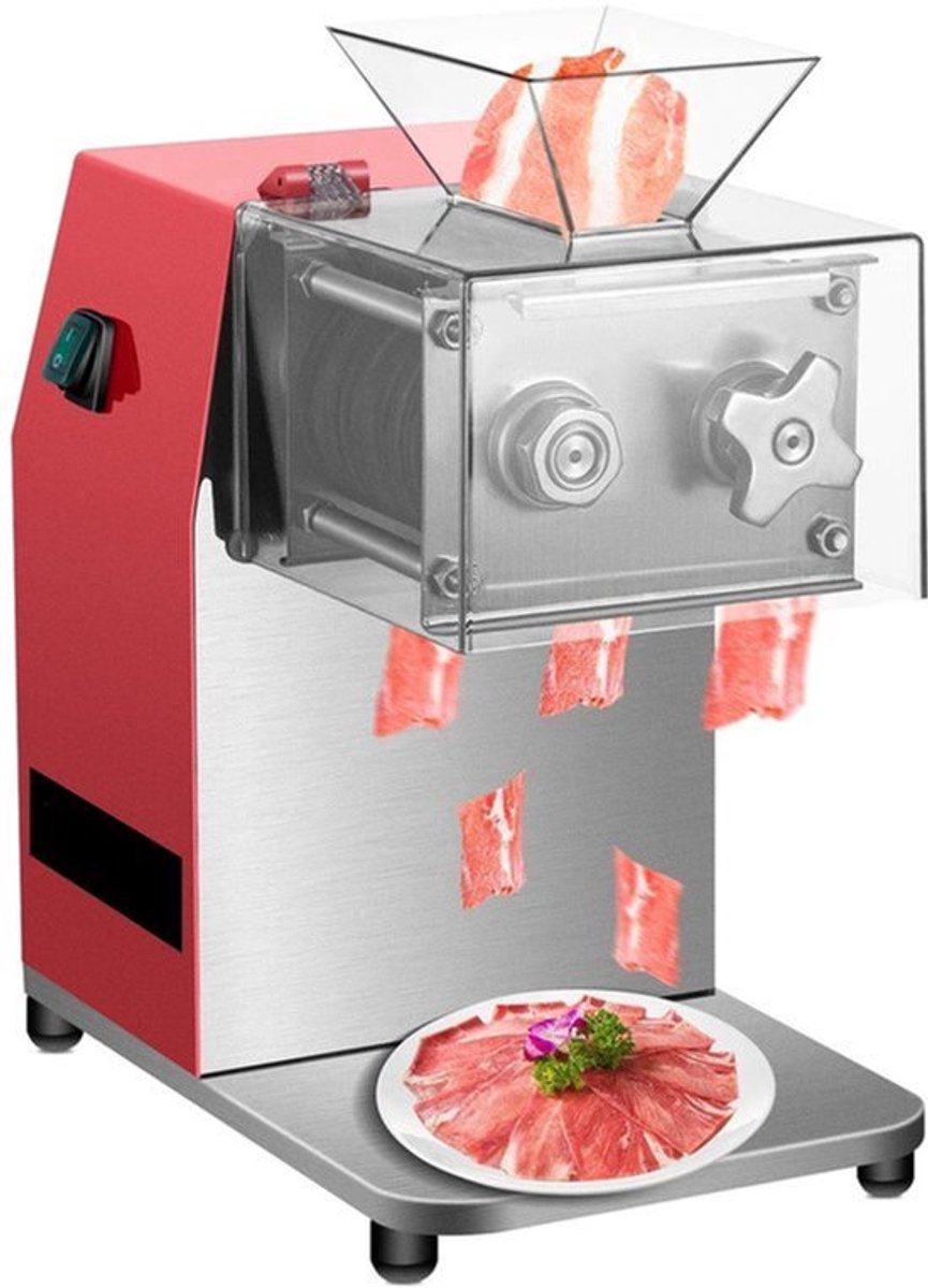 Vleesmolen - Keukenmachine - Keukenrobot - Groentesnijder - 850W - 50Hz - 1440 RPM - Bladruimte 5 mm - Foodprocessor - Gehaktmolen - Rood