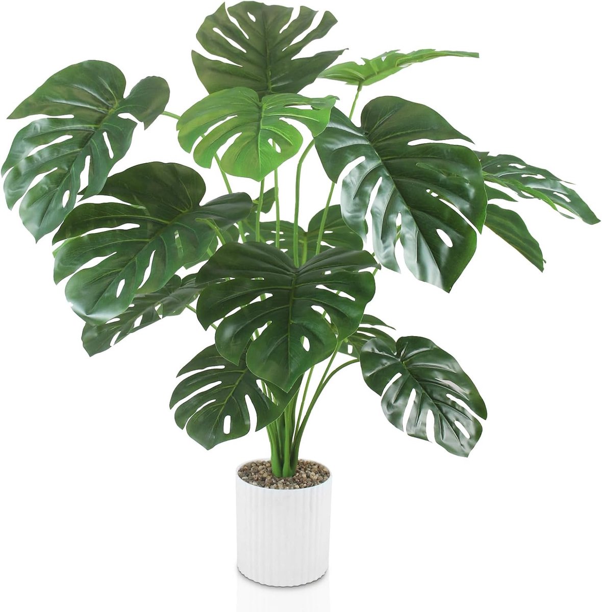 INSANYJ Nepplanten voor binnen en buiten, 80 cm, Monstera, kunstplant, zeer realistische nepplant met pot, geschikt - ShopVlot