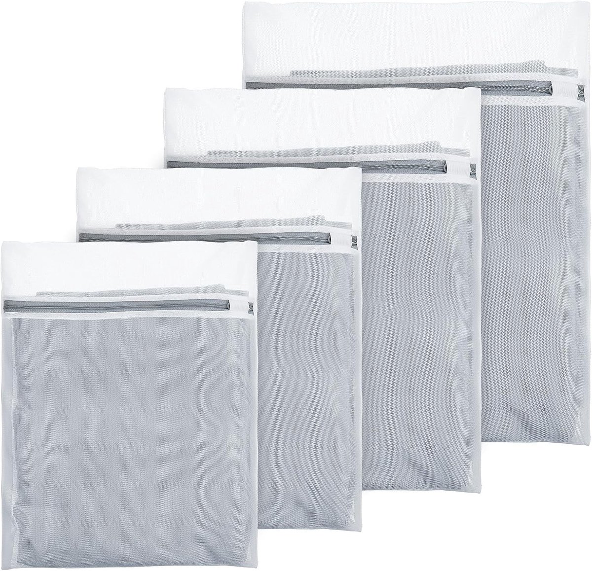 Set van 4 Mesh Waszakken voor de Wasmachine - Duurzame Netwaszakken voor Delicate Kleding, Studenten en Reizen - Groot, Medium en Klein