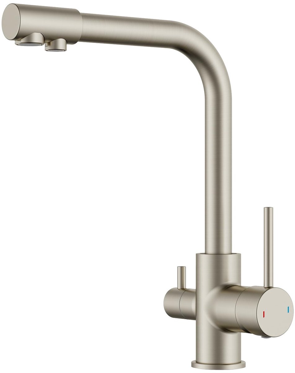 SolidKeus - 3-Weg Keukenkraan met Waterfilter en 360° Draai Spout