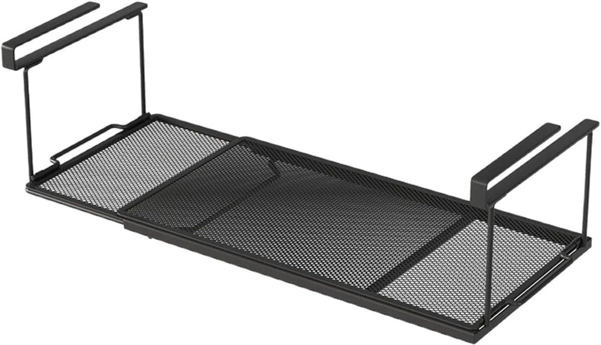 Opbergsysteem keukenkastjes - Zwart - 38-70 cm - Verstelbaar metalen onderkastrek - Voor keuken, slaapkamer en kantoor