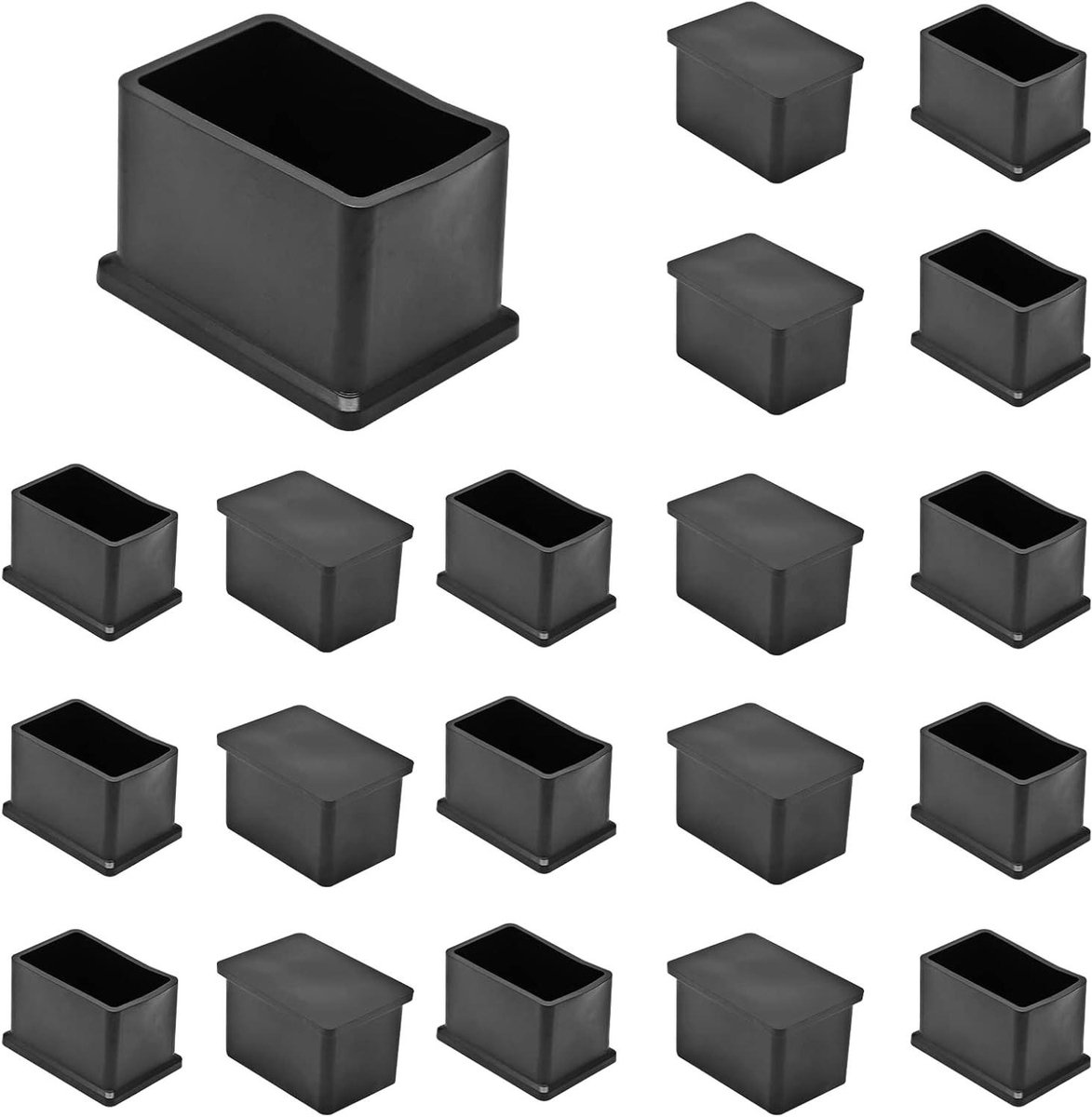 Stoel Vloerbeschermers - Meubelhoezen - Vloeren Beschermen - Antislip PVC - 20 Stuks 15x30mm - Zwart