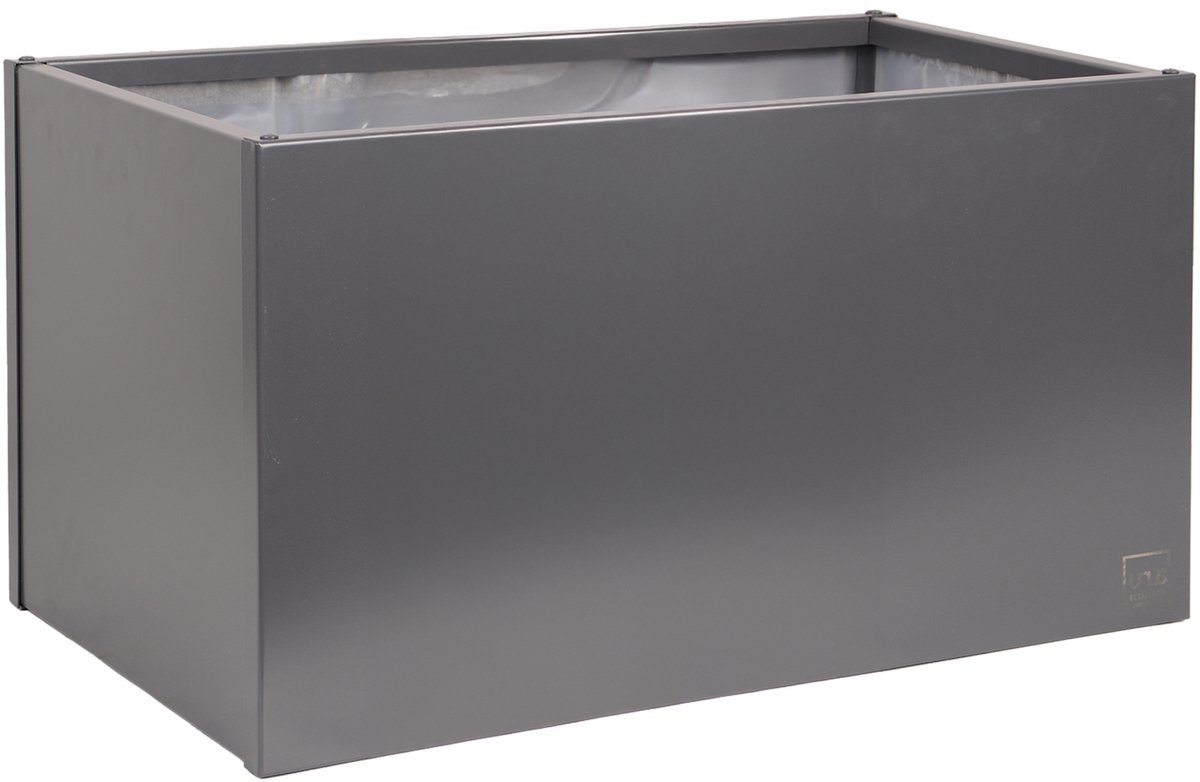UNUS® Plantenbak Bloembak Bloempot rechthoekig 80x40x40 cm antraciet inclusief vijverfolie