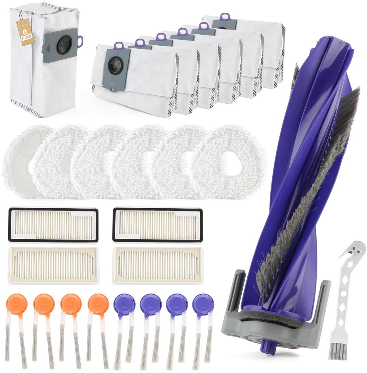SolidKeus - Accessoires voor Narwal Freo Z10, Inclusief 1 Hoofdborstel en 4 Zijborstels