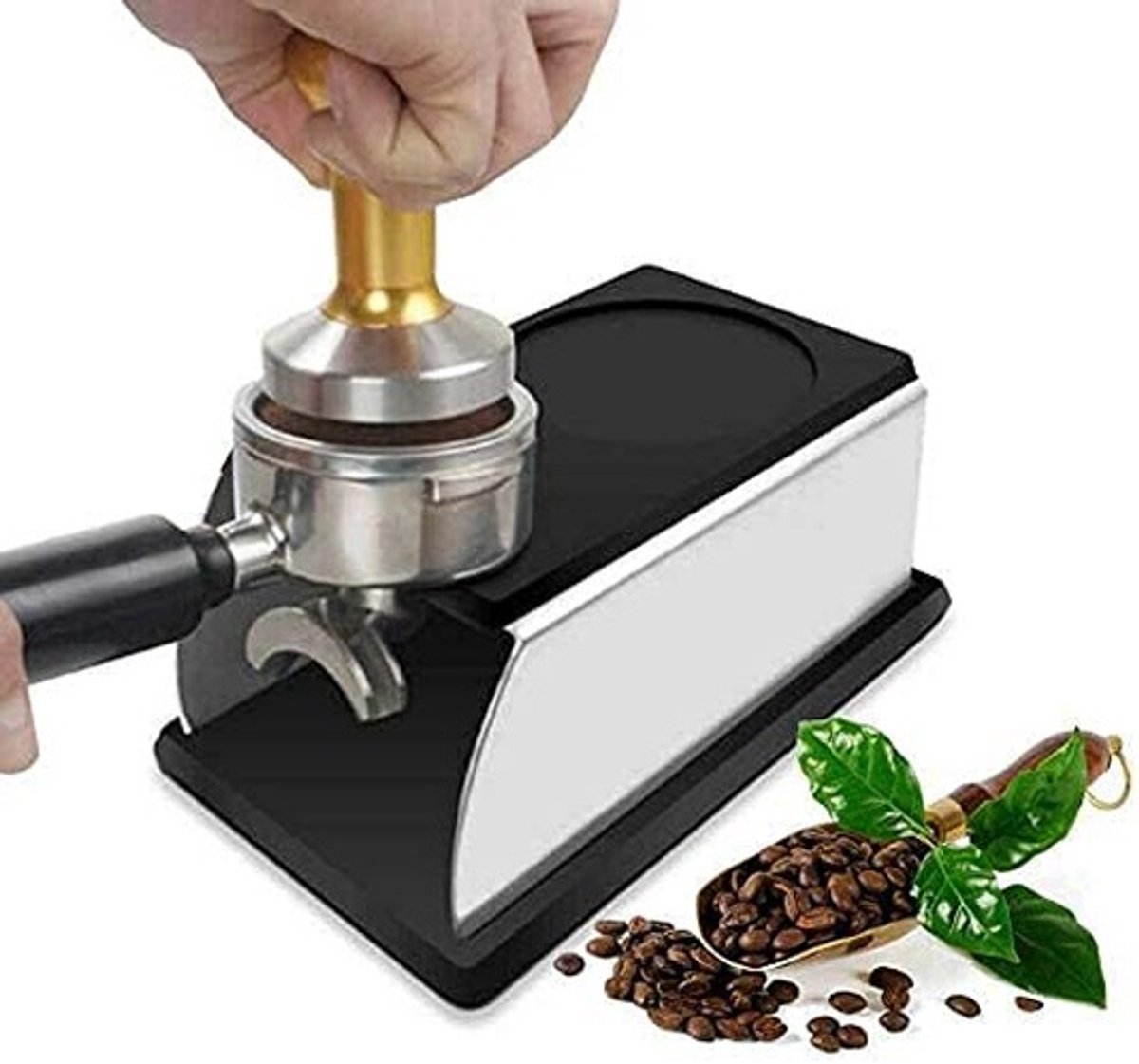 SolidKeus - RVS Espresso Tamper met Houder voor Koffie