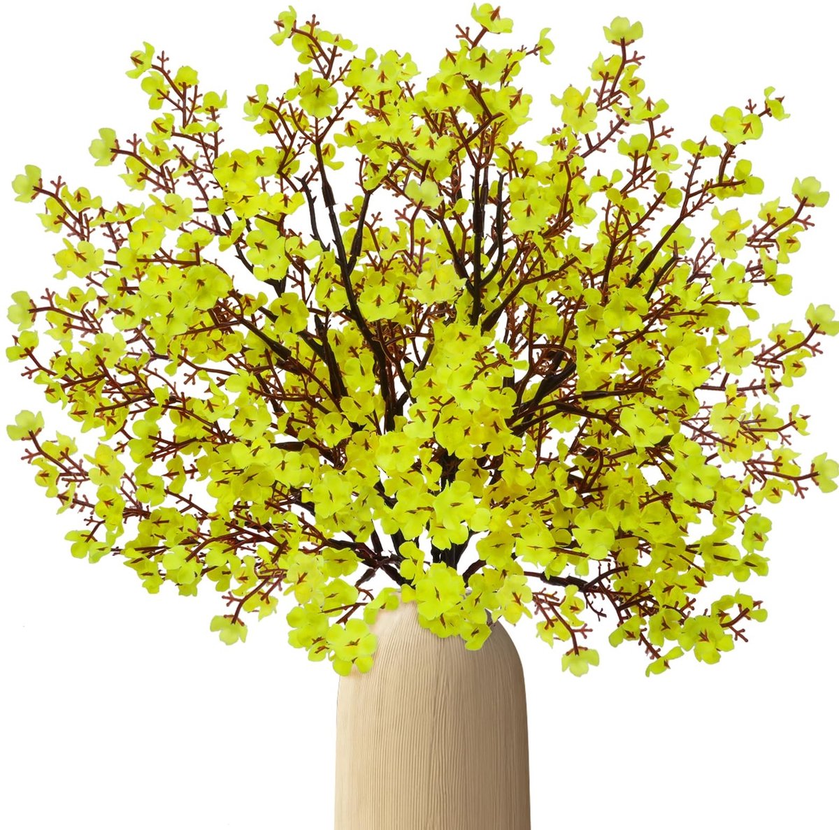 SolidKeus - Kunstbloemen Gypsophila 6 Stuks in Gele Kleur voor Decoratie