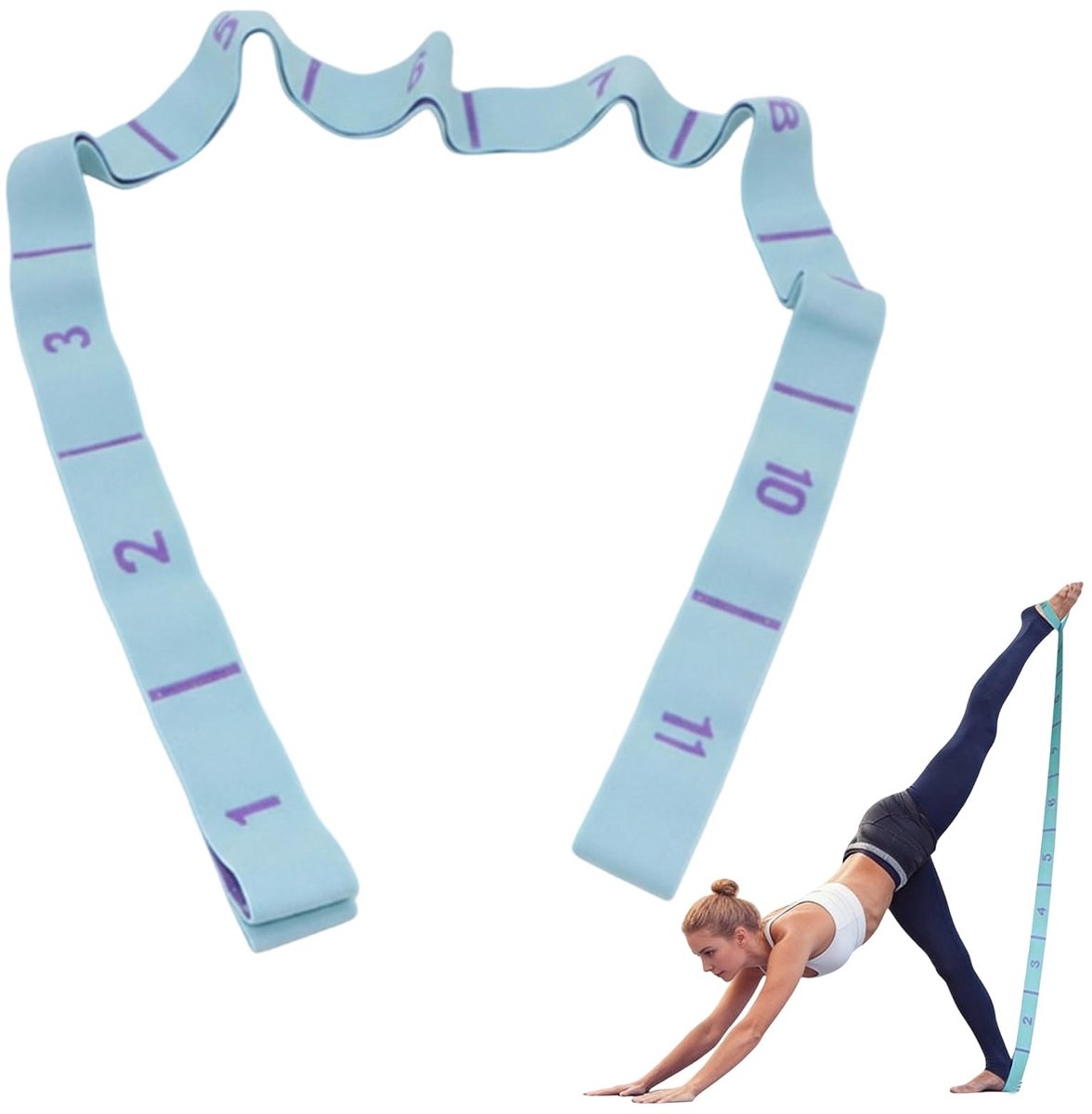 SolidKeus - Yoga Stretchband met 11 Lussen