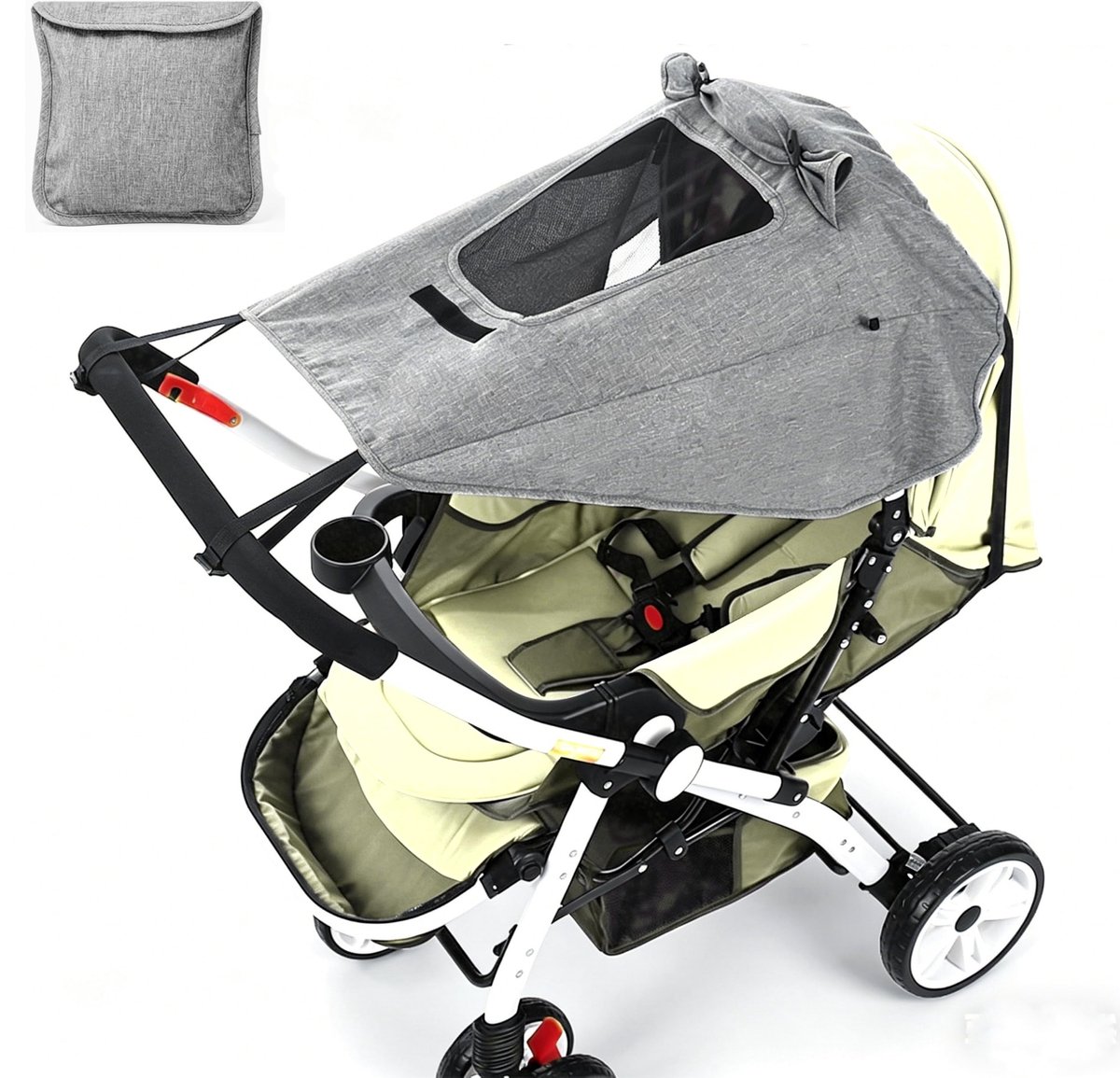 SolidKeus - Verstelbare Zonwering voor Kinderwagen met UV-Bescherming