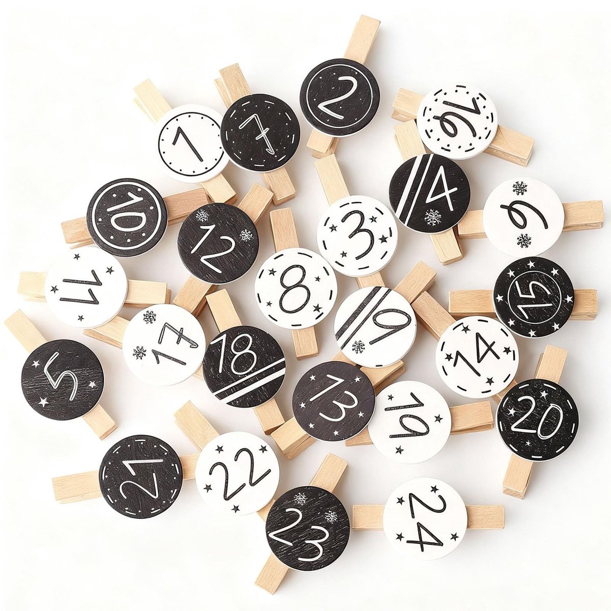 SolidKeus - Set van 2 Houten Adventskalender Cijfers