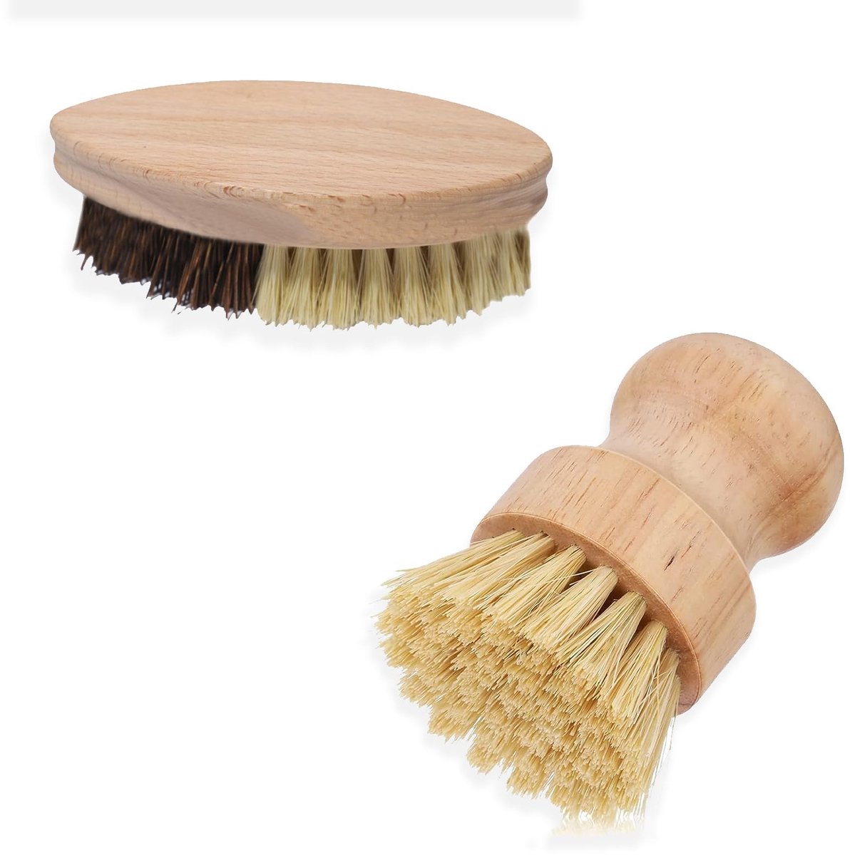 SolidKeus - Set van 2 Houten Groenteborstels voor de Keuken