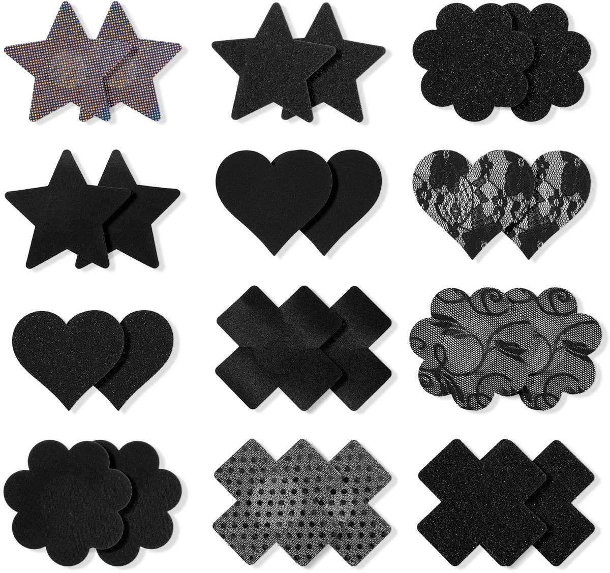 SolidKeus - 12 Pairs Zelfklevende Tepelstickers voor Vrouwen