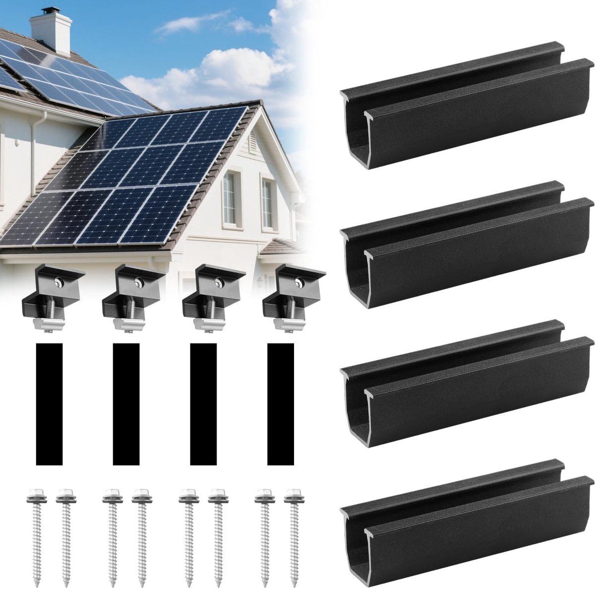 SolidKeus - Zonnepaneelhouder met Verstelbare Klemmen