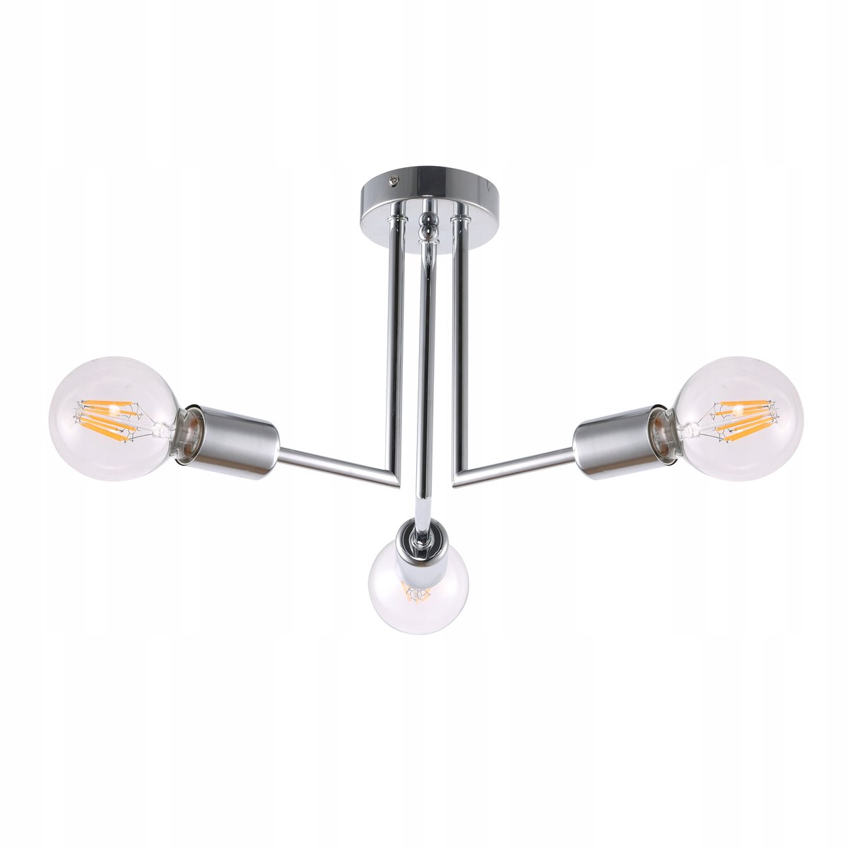 Industriële plafondlamp 3 lichtpunten Chroom 49 cm