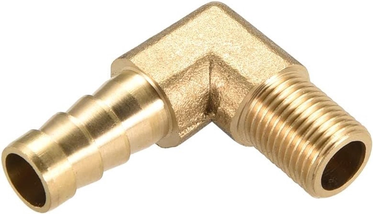 Brass 90 Graden Hoekslangfittingen - 8mm Connector voor Water en Brandstofgebruik, Duurzaam en Betrouwbaar