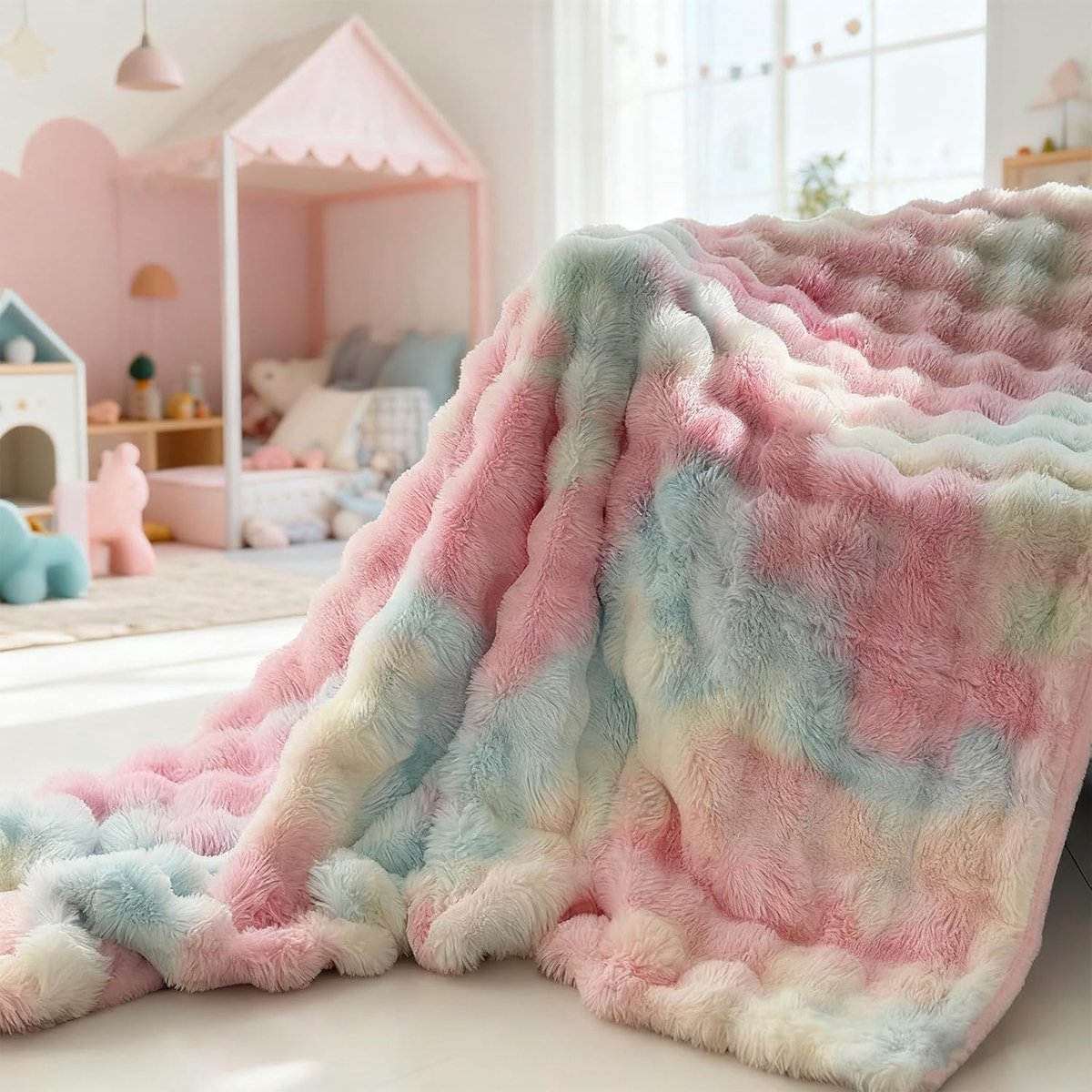 Fluffy Dekentje 1000G/M² Fleece Dekbed voor Sofa en Bed, Perfect voor Woonkamer en Slaapkamer (160x200cm)