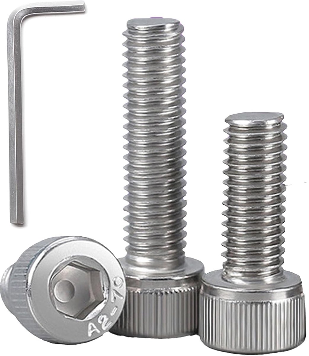 20 Stuks M6x20mm Cilinderkopschroeven met Binnenzeskant,RVS A2 | Volledige Schroefdraad,Zilverkleurig,voor Meubelmontage,Mechanische Toepassingen,DIY,Reparatie en Werkplaats
