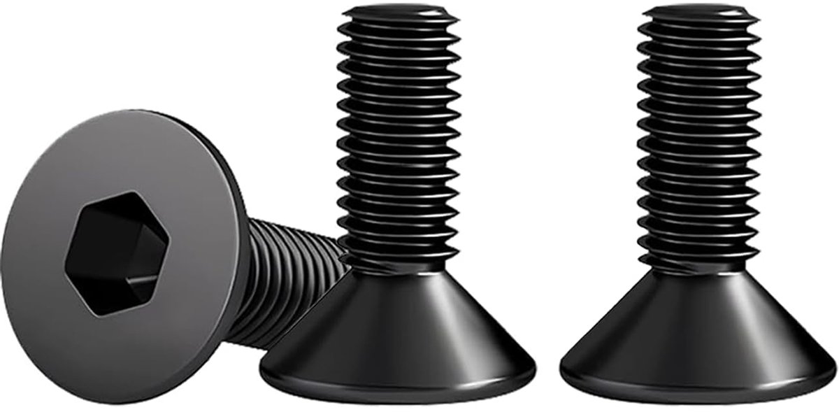 10 stuks verzonken schroeven zwart roestvrij staal M8 x 10 mm DIN 7991 verzonken kop binnenzeskant A2 V2A VA