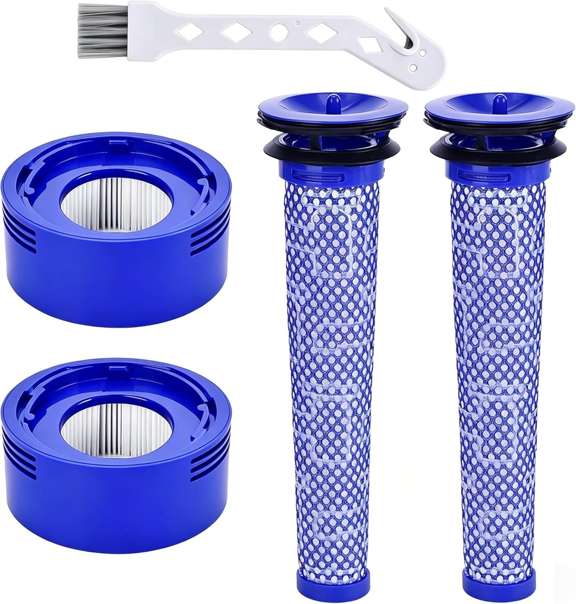 Vacuümfiltervervanging voor Dyson V8 Filter(2 voorfilters + 2 postfilters) | Vervangingsfilter voor Dyson V7 Animal V8 Animal V8 Absolute & SV10 draadloze stofzuiger, vervangen # 965661-01 & 967478-01