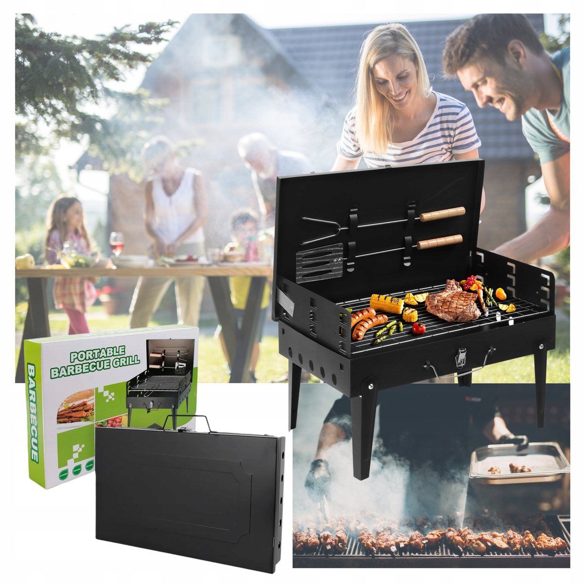 Draagbare Koolgrill - Opvouwbaar, Compact & Ideaal voor Buiten