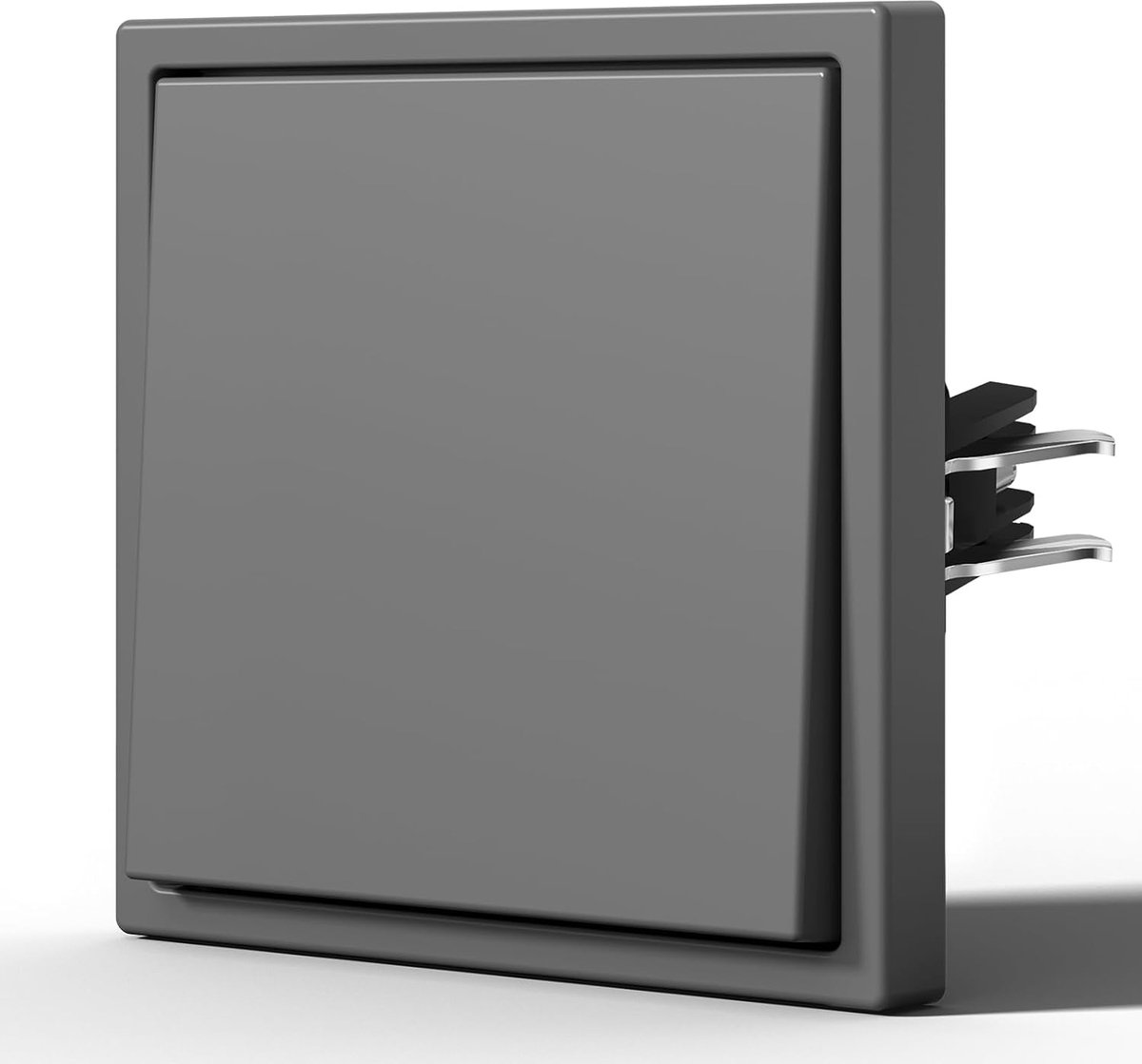 Lichtschakelaar van PC Plastic, inbouwschakelaar met klemmen, Wandschakelaar Light Switch, 1 Gang 1 Way, Grijs