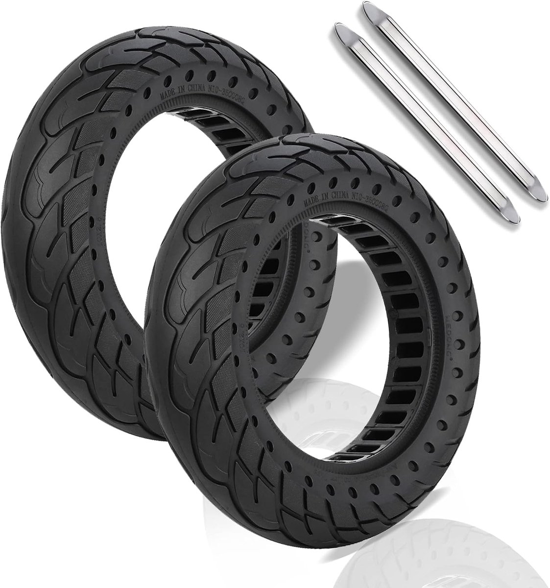 2 massieve banden, 10 x 2,5 inch, 10 inch e-scooterbanden voor Segway Ninebot G30 Max, G30 /G30E/G30LP, 60/70-6,5 solide banden, reservewielen voor scooter, 10 inch reservewielen, solide banden