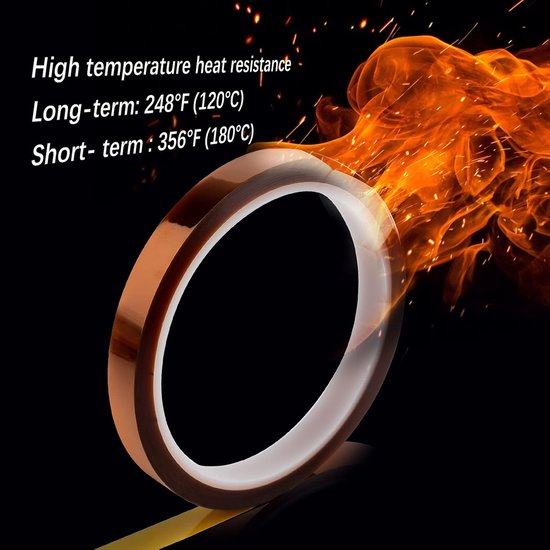 2 rollen Hoge Temperatuur Sublimatie Tape Hittebestendige Thermische Tape voor Printen Sublimatie Overdracht Warmte Isolatie Golflassen (10 mm x 33 m, Fauve) — afbeelding 5