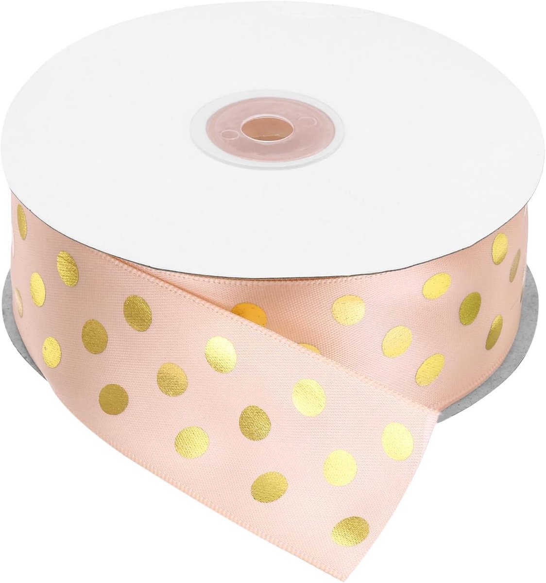 Ripslint met stippen, 1-1/2 inch, champagne met gouden stippen, lint, decoratie voor knutselwerk, geschenkverpakkingen, bruiloften, knutselen