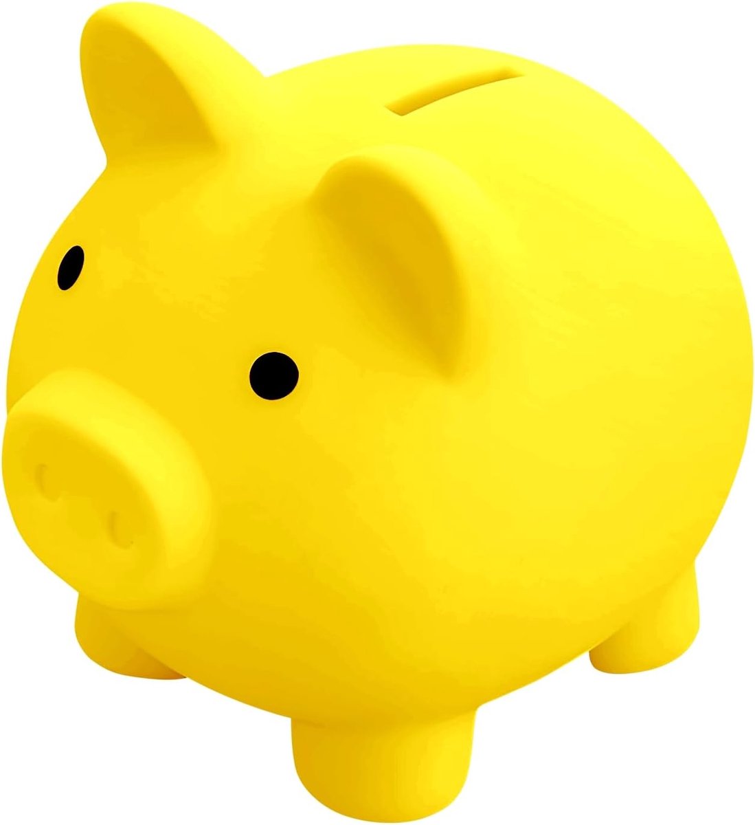 Spaarpot - Gele Spaarpot voor Kinderen, Tieners & Volwassenen - 13 x 10 x 11,5 cm - Plastic - Huisdecoratie, Verjaardag &