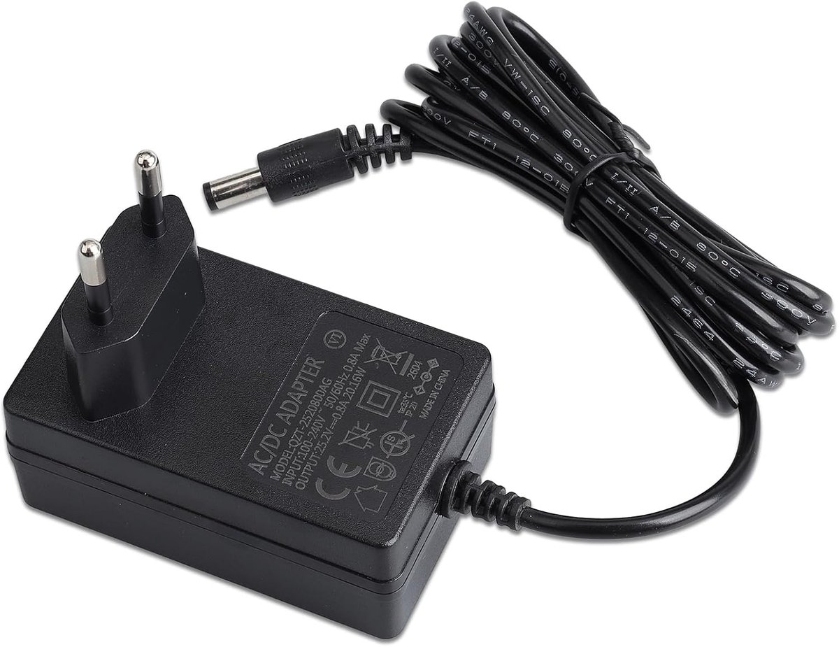 25,2 V 0,8 A voedingsadapter voor Segway Ninebot eKickScooter Zing E8 E10 E12 C8 C10 C15 C20 C2 C2 Pro kinderelektrische scooter, model NB-25D2-00D8-US Segway e-scooter oplader EU-stroomkabel