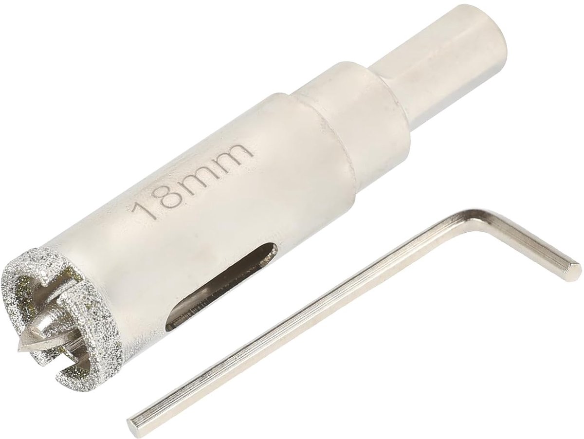 18 mm Diamantgatenzaag Met Centreerboor - Glasboor Met Diamantcoating - Diamant Holle Boorkroon Tegelboor Voor Gladde Snede Glas - Tegels - Keramiek - Marmer - Graniet