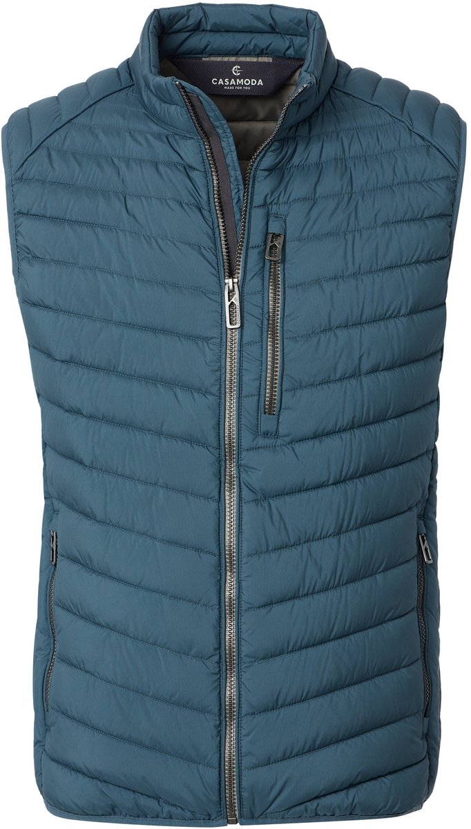 CASA MODA comfort fit bodywarmer - blauw - wit