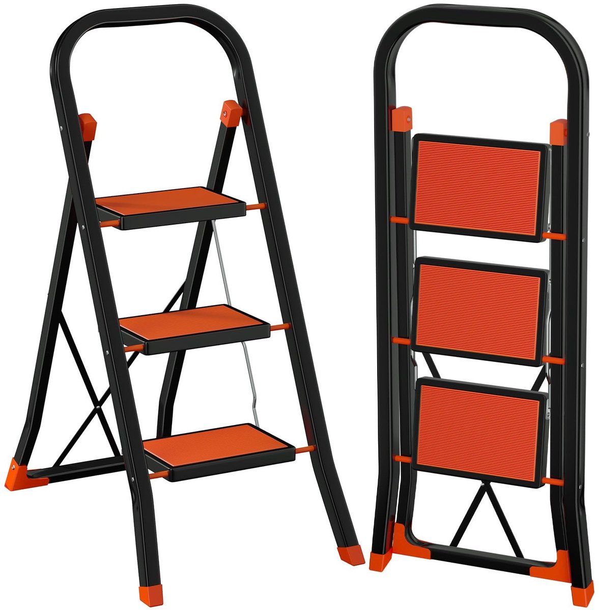 SolidKeus - Opvouwbare Steiger met 3 Treden en Antislip Pedalen