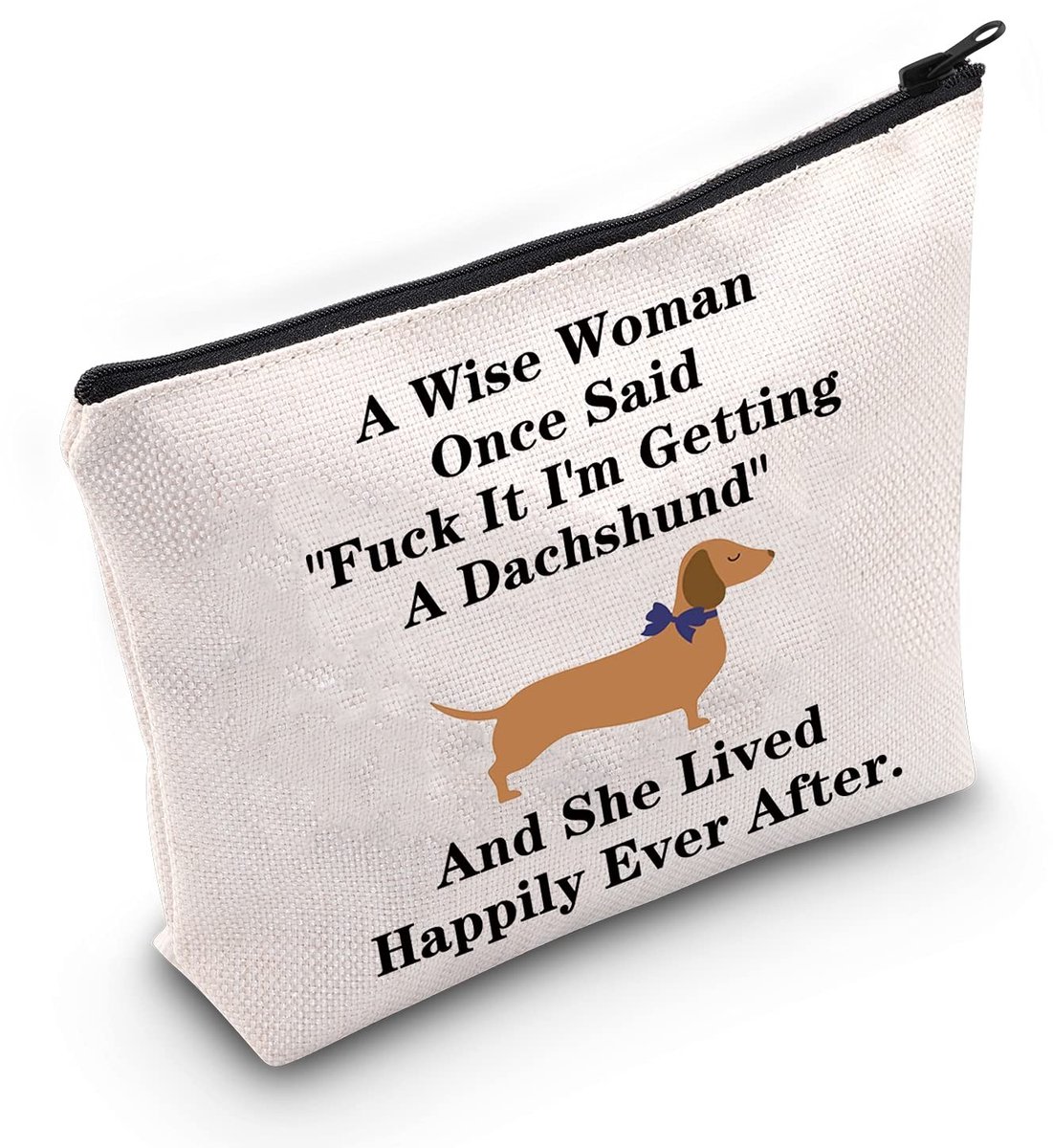 SolidKeus - Makeup Tas voor Dachshund Liefhebbers met Inspirerende Tekst