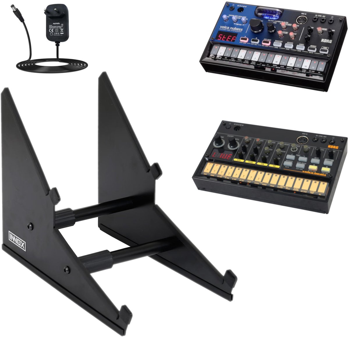 Synthstatief - Verstelbaar voor 2 apparaten - Innox SynthStand 01 - Multikleur