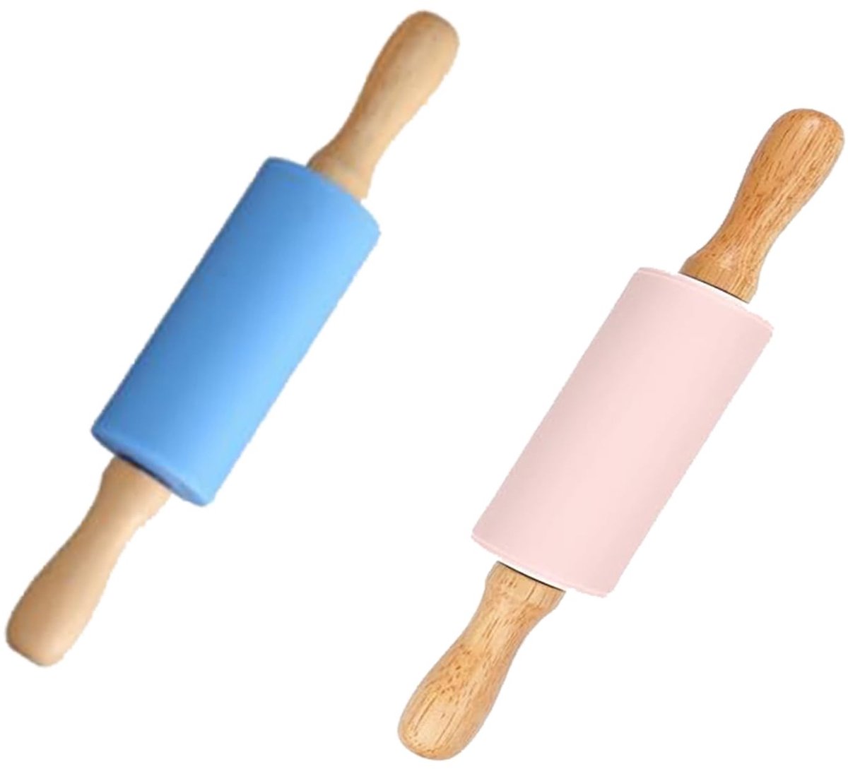 SolidKeus - Set van 2 Mini Siliconen Deegrollers voor Kinderen