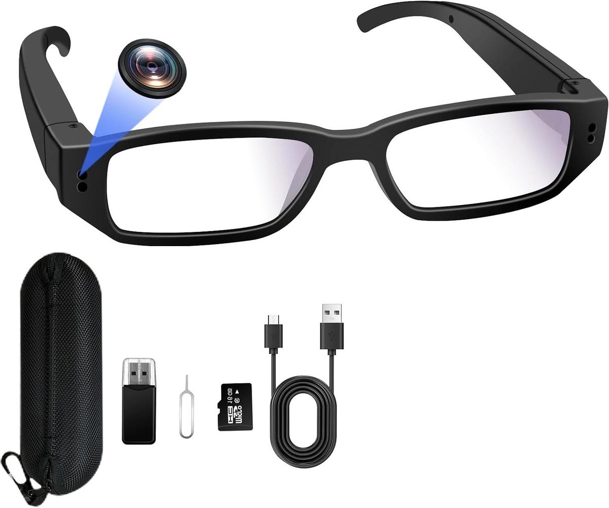 Bril met camera - Verborgen opname - Outdoor activiteiten - HD 1080p video - 16 GB kaart - Zwart