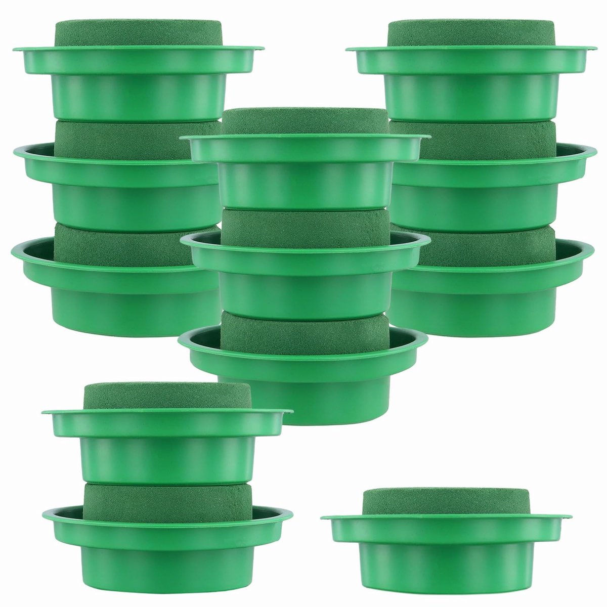 SolidKeus - Pack van 12 Groene Foam Bloemstukken voor Bloemarrangementen