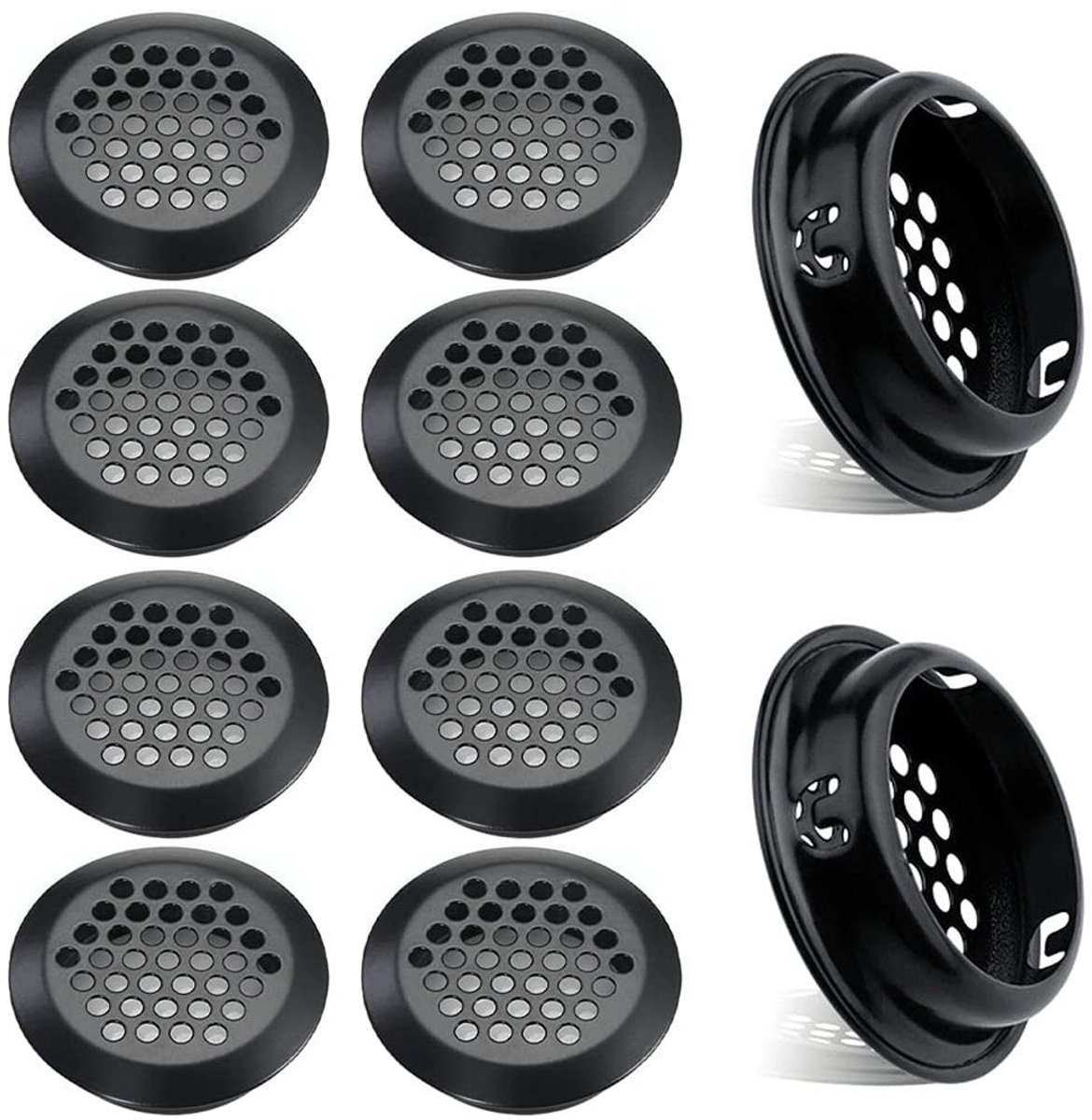 SolidKeus - Set van 10 Ronde Ventilatieopeningen 53 mm voor Keuken en Kasten