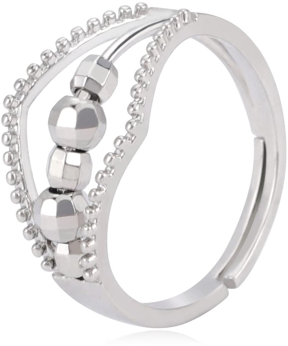 SolidKeus - Anti-Anxiety Rvs Ring voor Vrouwen, Half Eternity Stijl