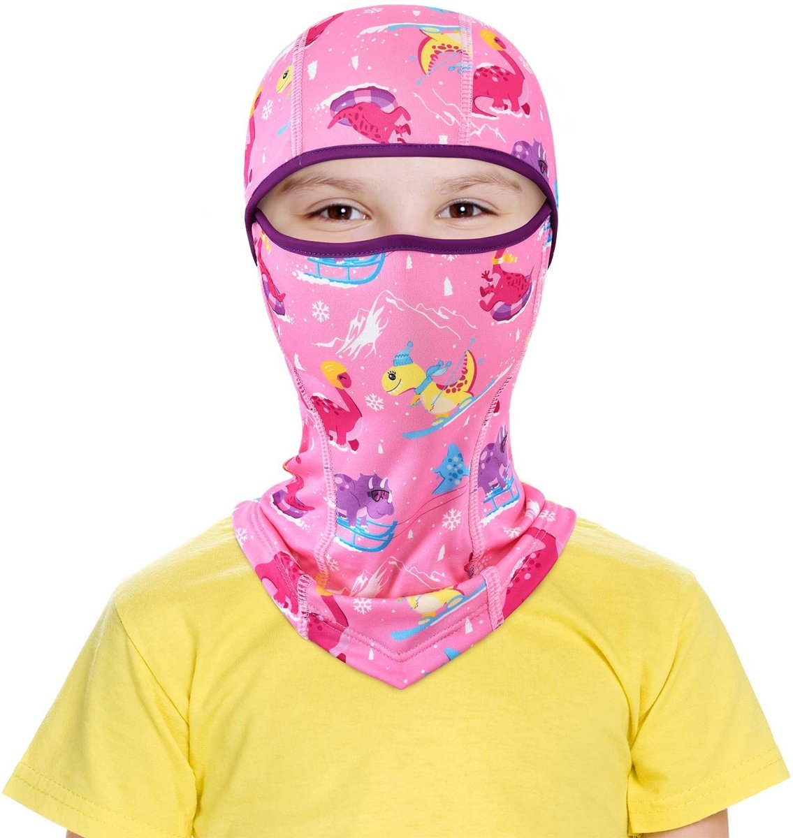 SolidKeus - Kinderen Balaclava Gezichtsmasker, Dun en Winddicht, Roze