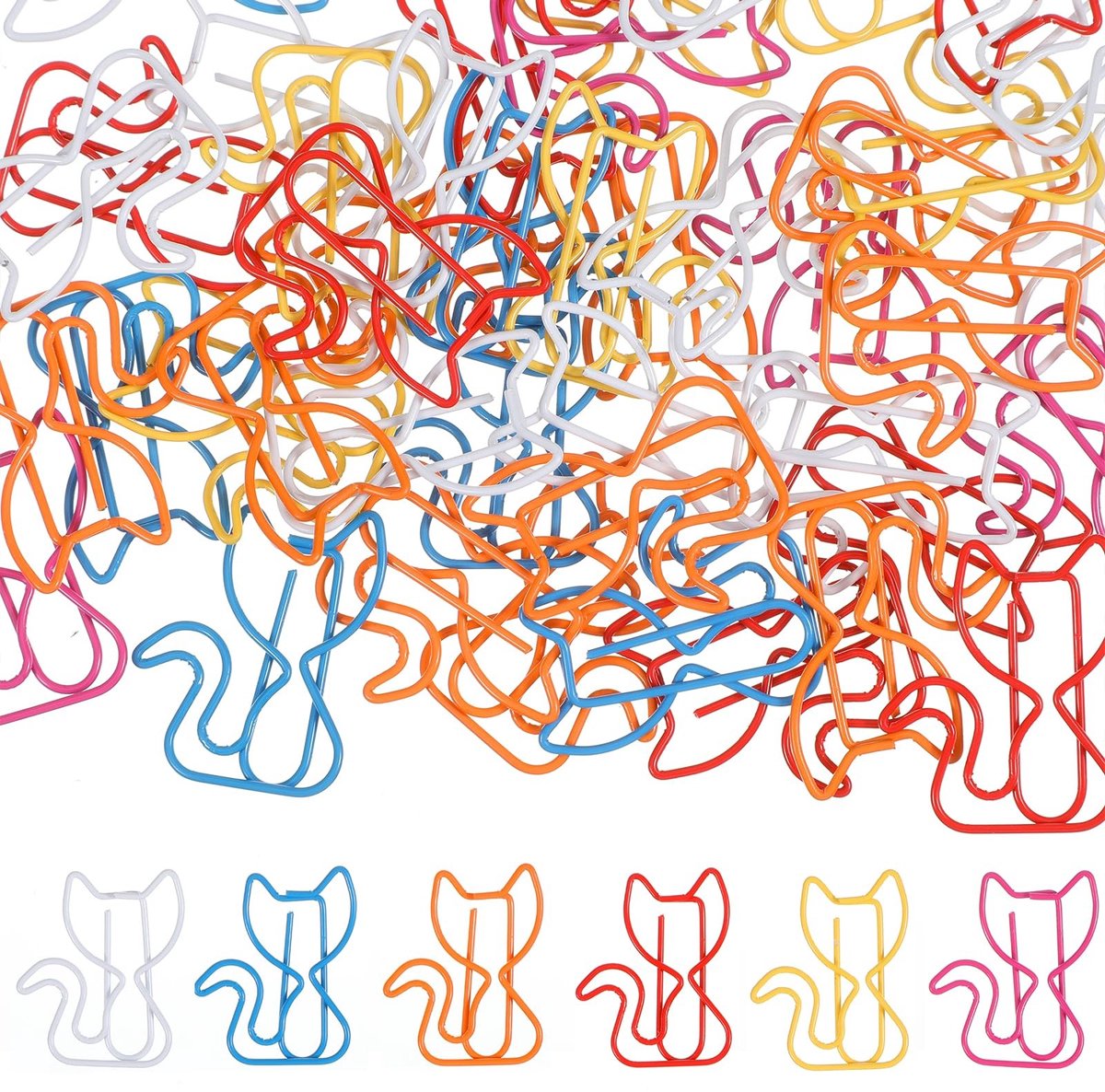 SolidKeus - Set van 50 Schattige Katvormige Paper Clips voor Kantoor